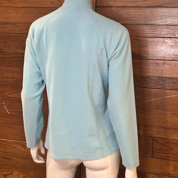 L.L. Bean Blue Fitted Quarter-Zip Sweatshirt - Picture 2 of 4